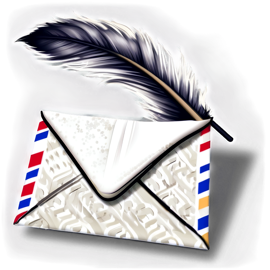 Envelope With Feather Png Lsf82