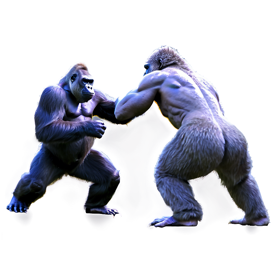 Epic Gorilla Battle Scene Png 3