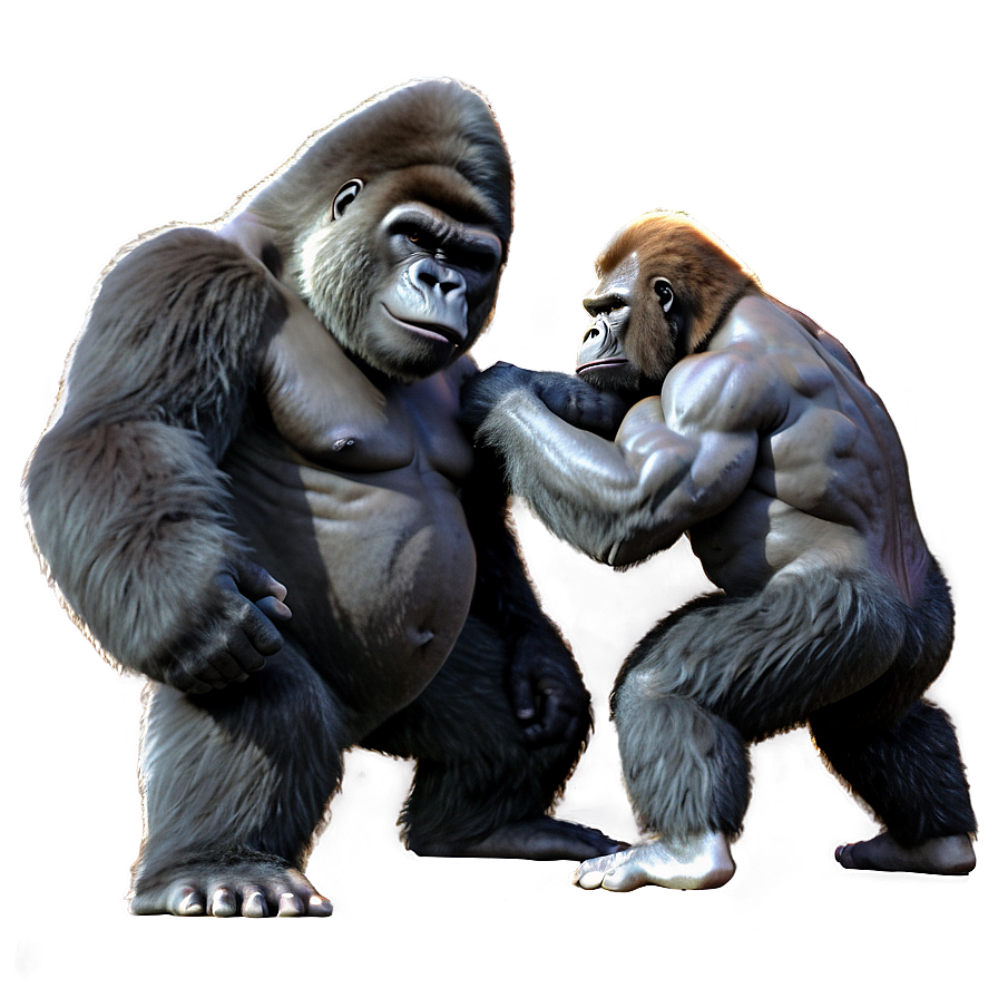 Epic Gorilla Battle Scene Png 64