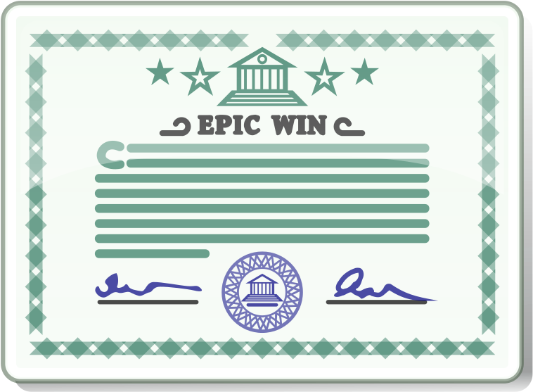 Epic Win Certificate Template