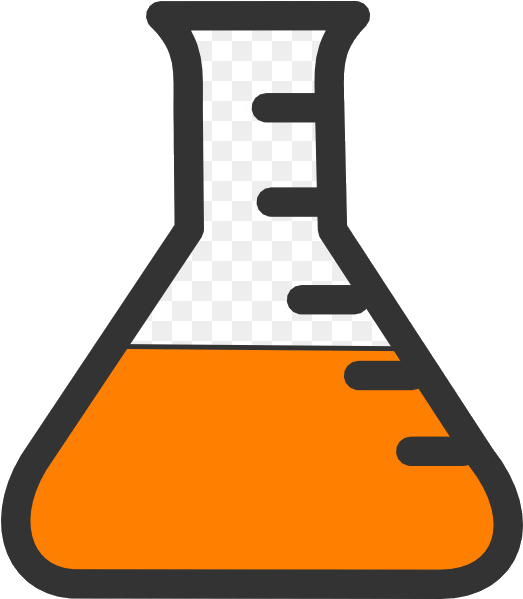 Erlenmeyer Flask Orange Liquid