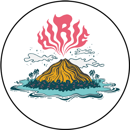 Erupting Volcano Island Illustration