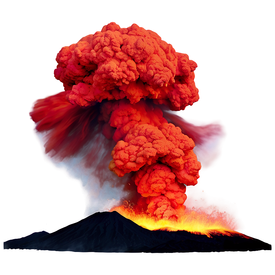 Erupting Volcano Red Sky Png 70