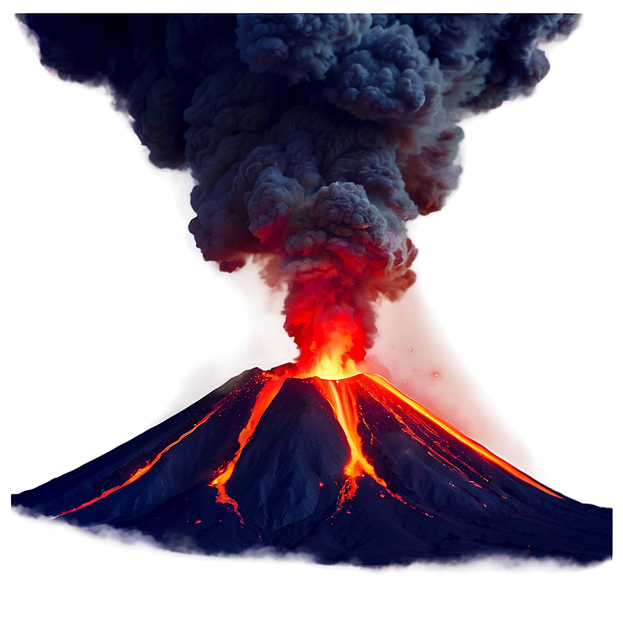 Erupting Volcano Red Sky Png Kwx51