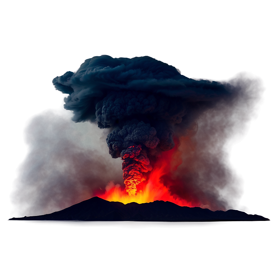 Erupting Volcano Red Sky Png Orh53