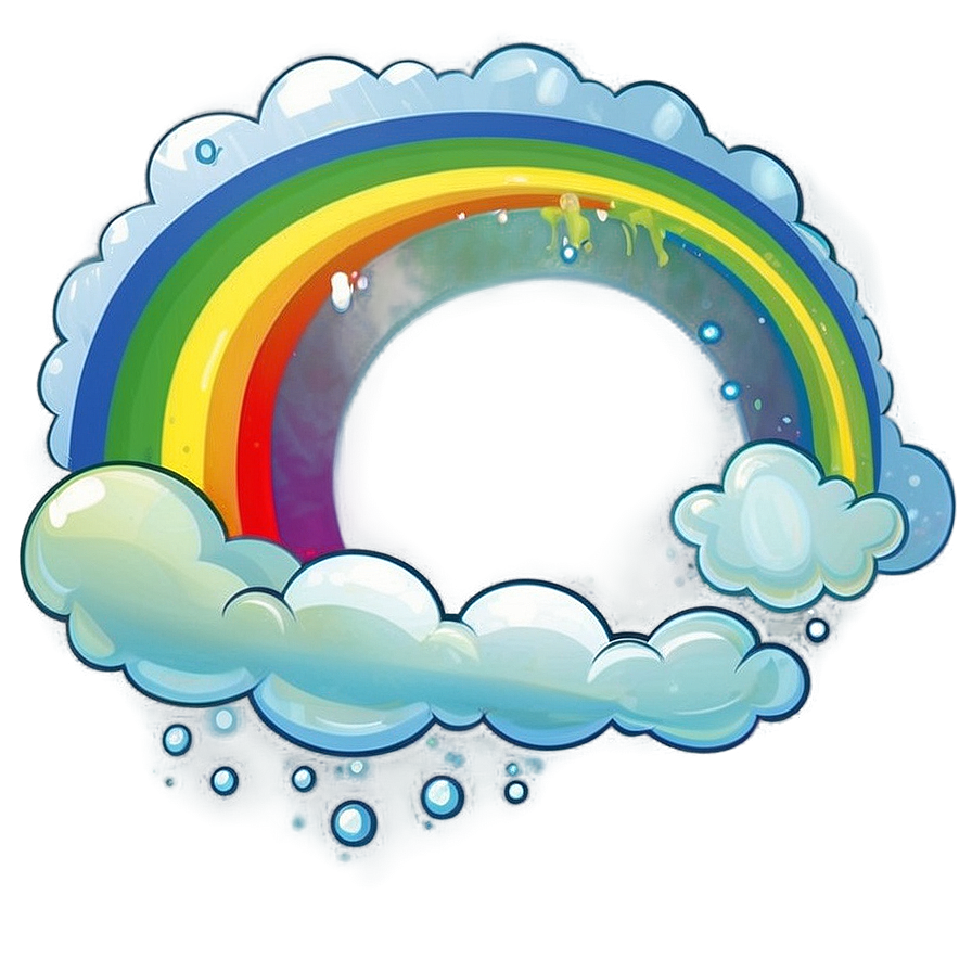 Ethereal Rainbow With Clouds Png 5