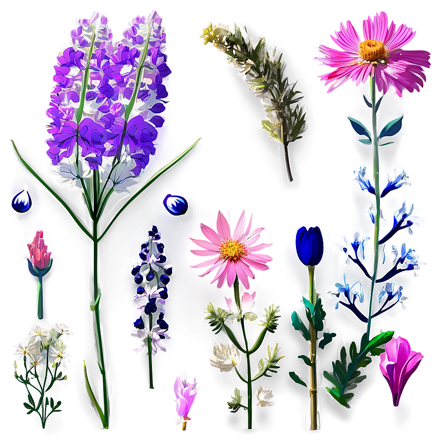 Ethereal Wildflowers Glow Png 43