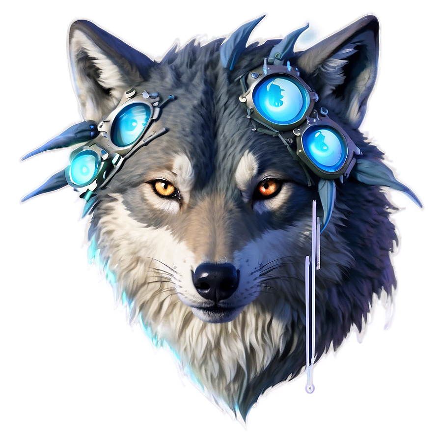 Ethereal Wolf Head Vision Png 95