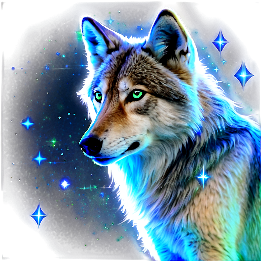 Ethereal Wolf In Starlight Png 90