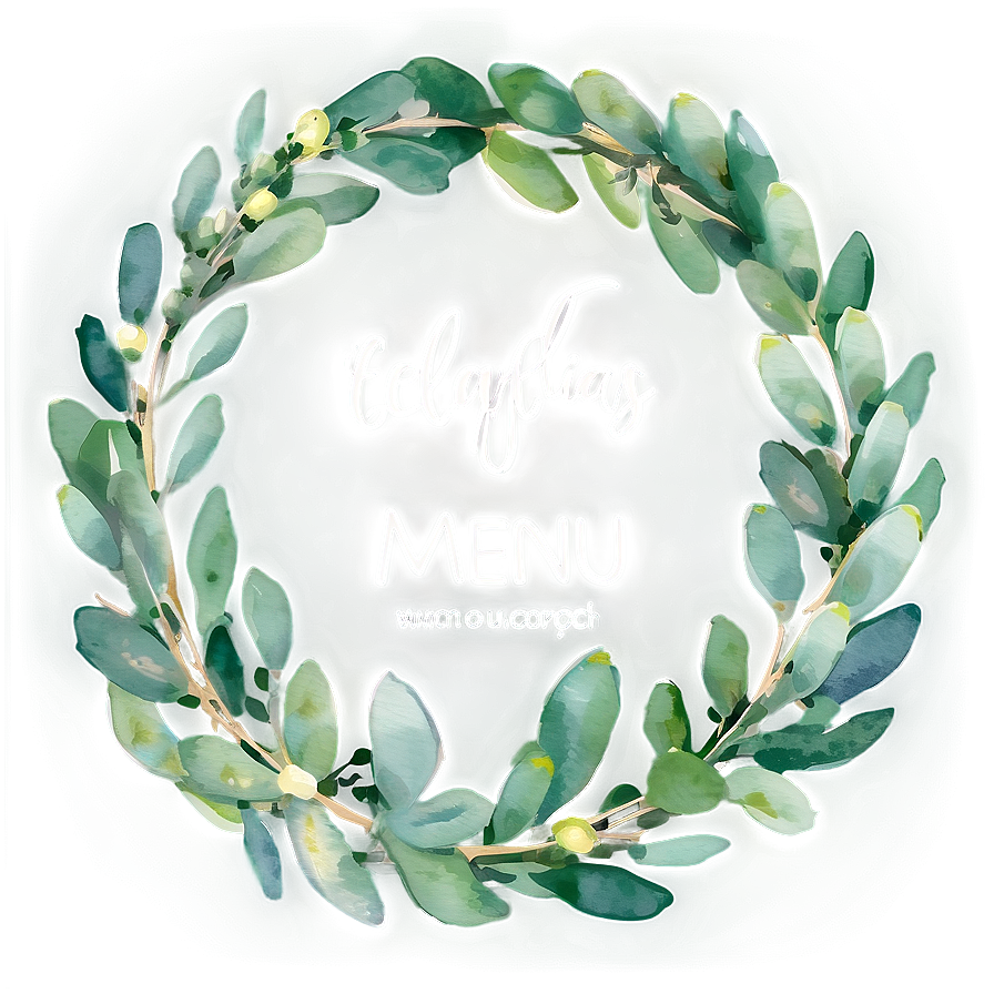 Eucalyptus Watercolor Menu Design Png 06272024