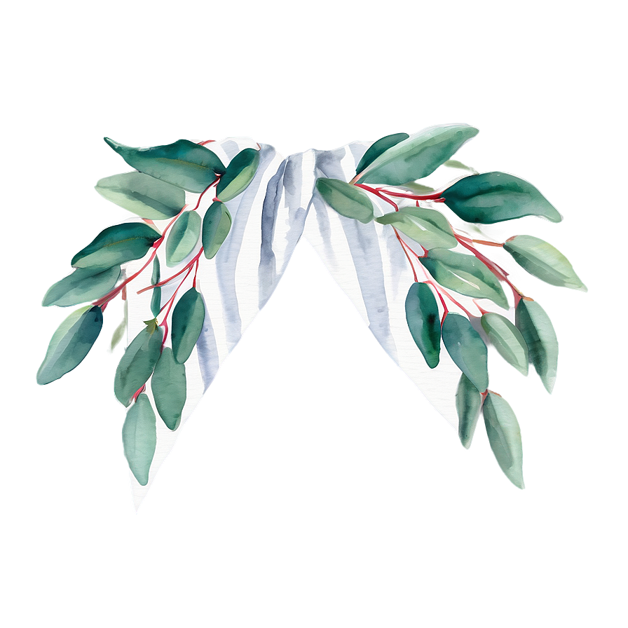 Eucalyptus Watercolor Scarf Design Png 53