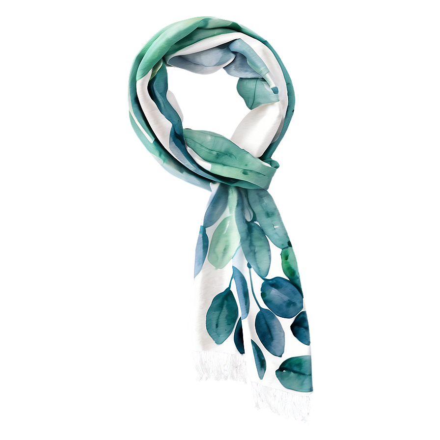 Eucalyptus Watercolor Scarf Design Png Rai