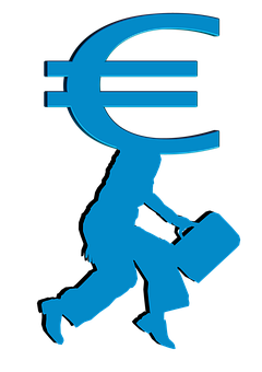 Euro Currency Running Silhouette