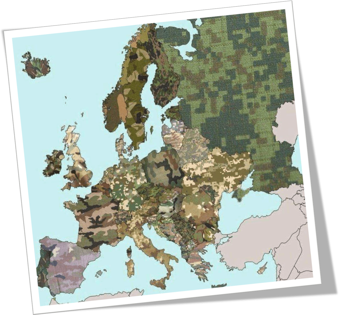 Europe Camouflage Pattern Map