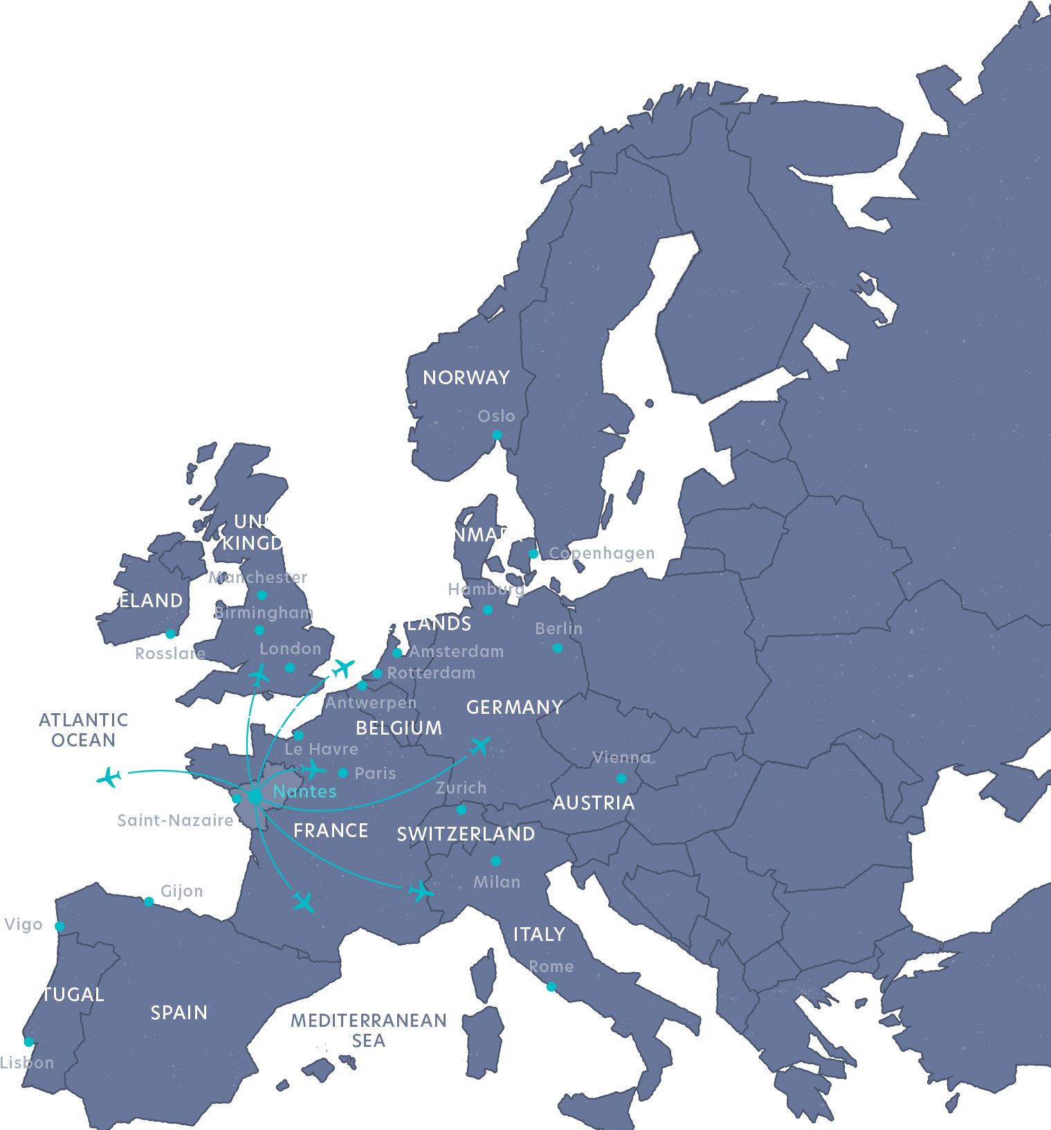 European Flight Paths Map