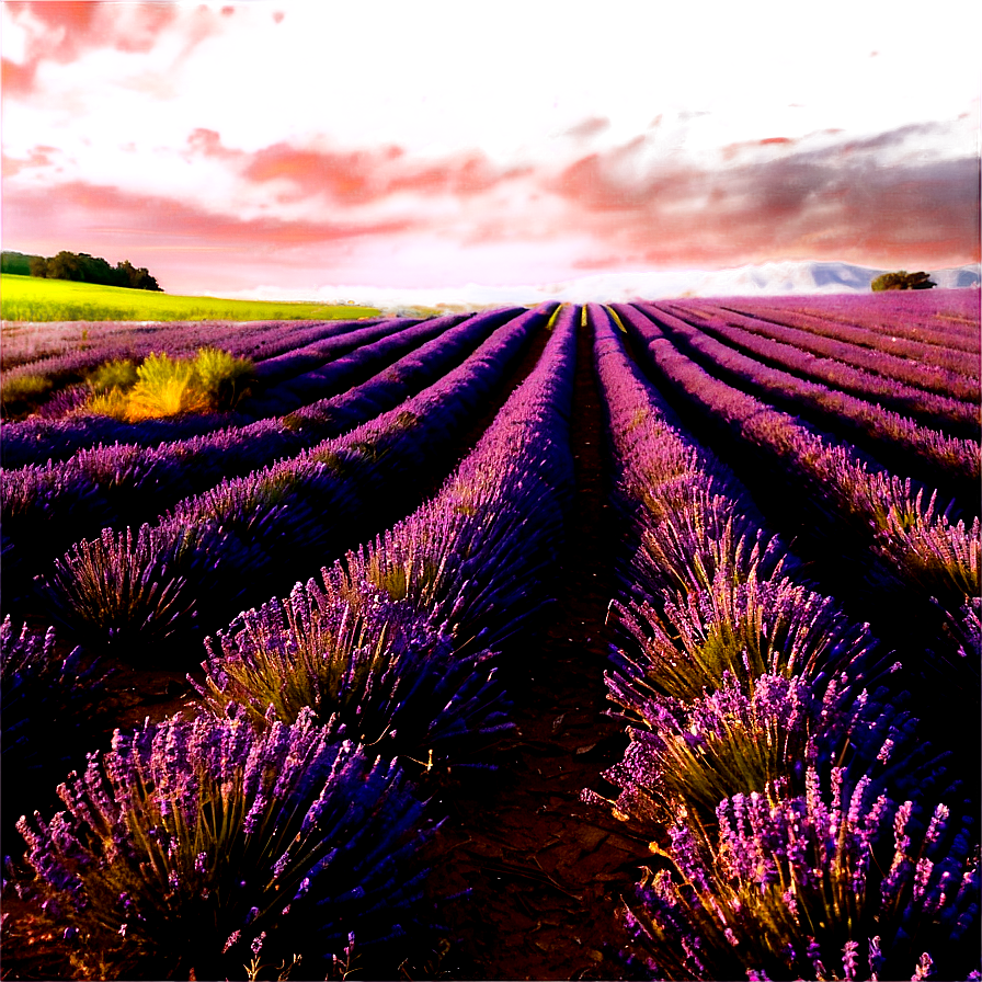 Evening Lavender Field Png 06132024