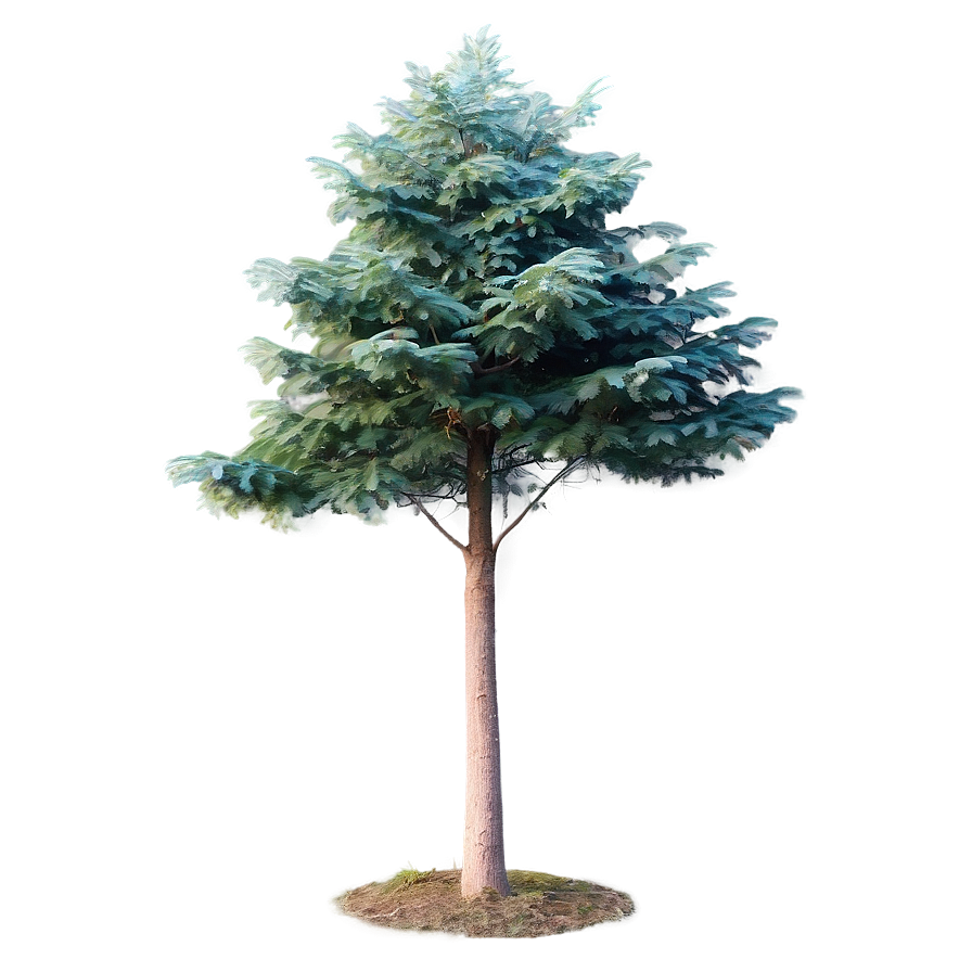 Evergreen Tree In Mist Png Mic10