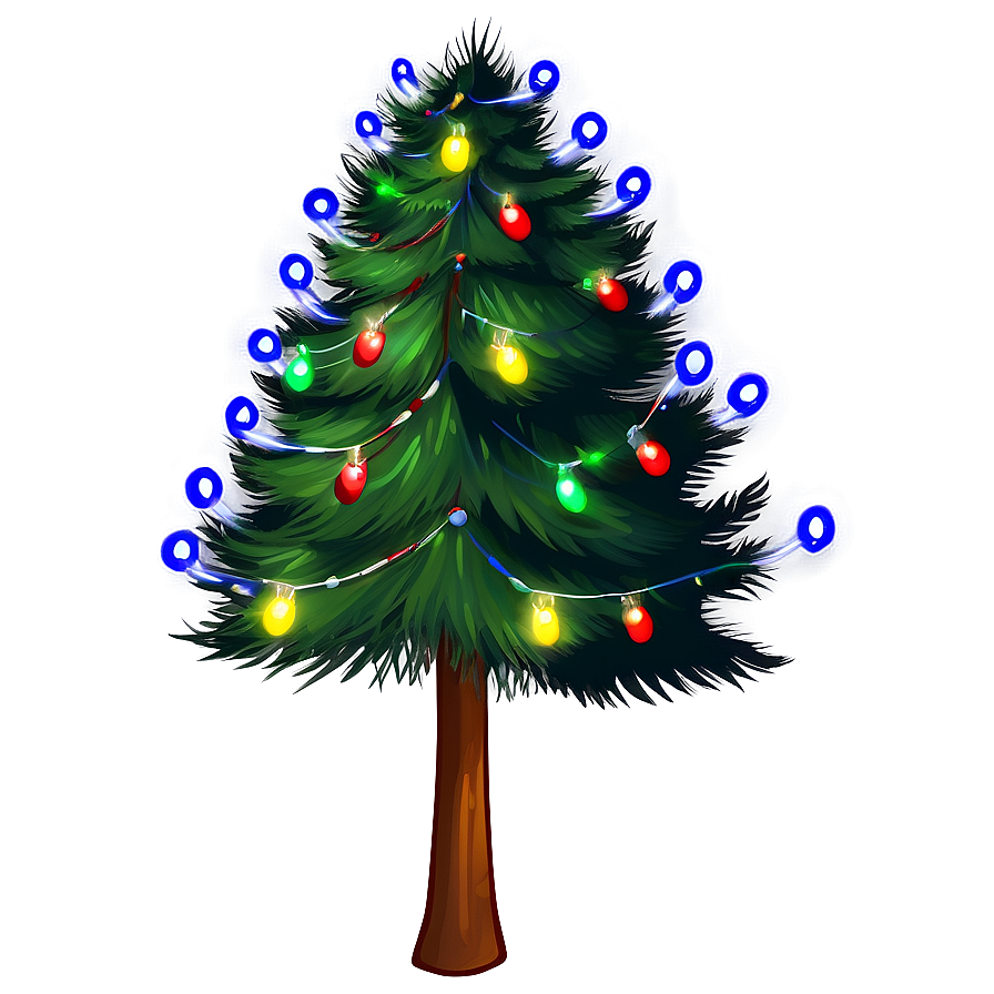 Evergreen Tree With Lights Png 06212024