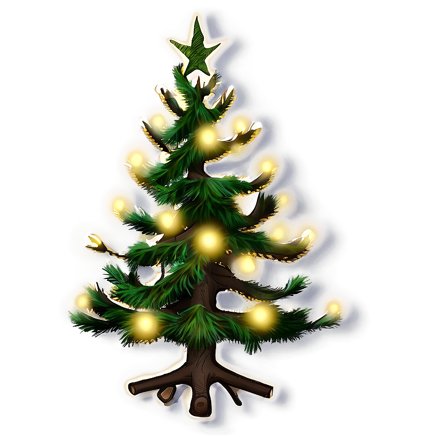 Evergreen Tree With Lights Png Yie