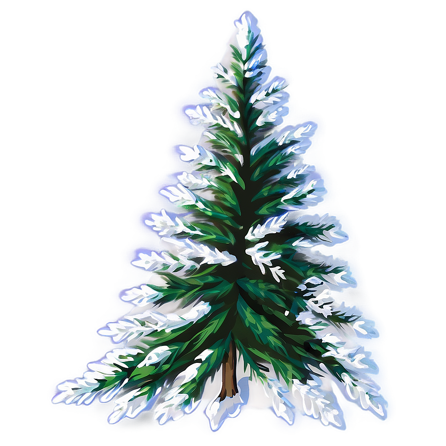 Evergreen Tree With Snowflakes Png Sak54