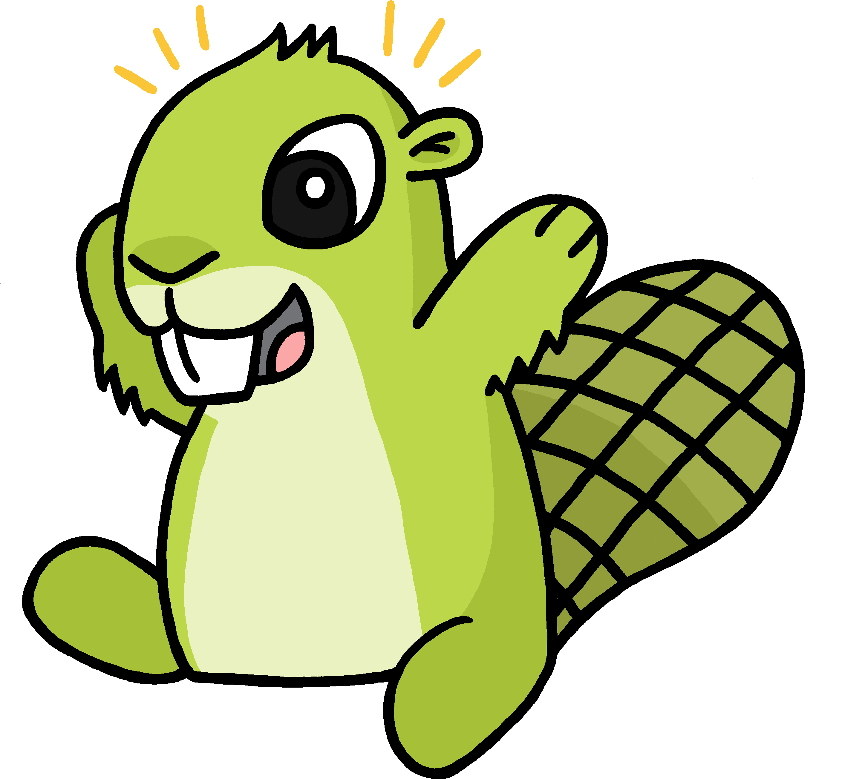 Excited Beaver Cartoon Illustration