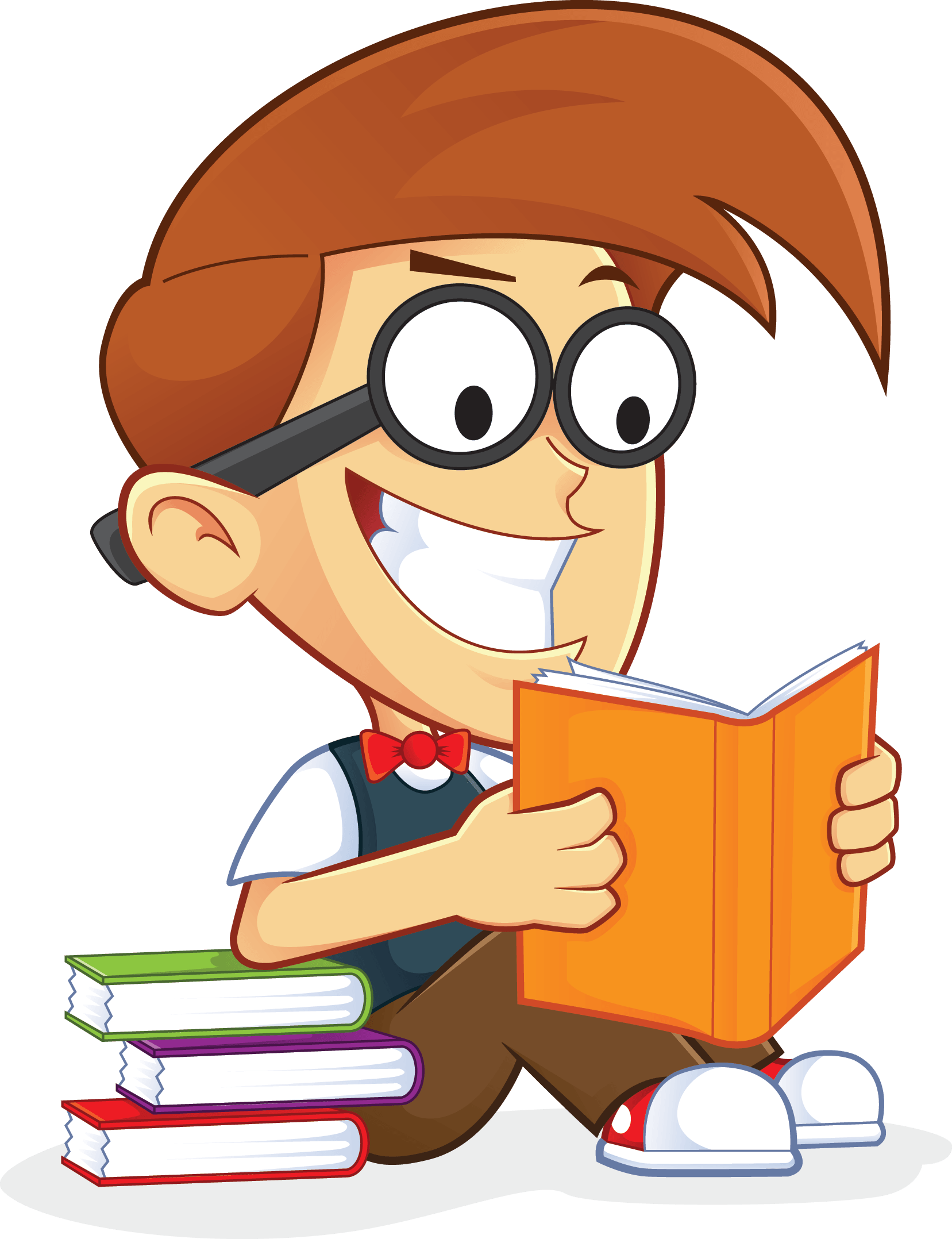 Excited Boy Reading Book