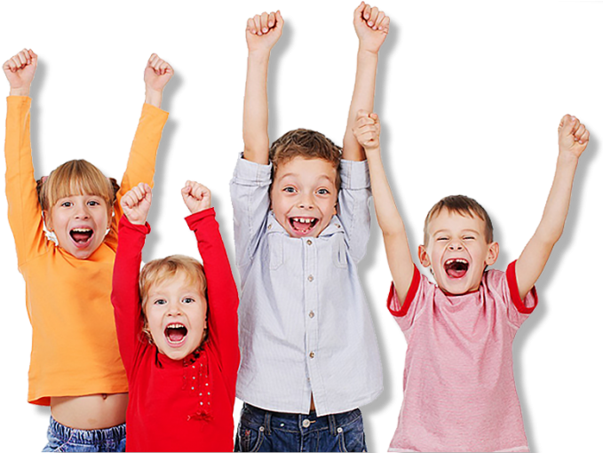 Excited Children Cheering