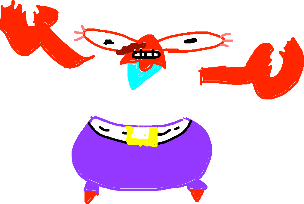 Excited Mr Krabs Drawing