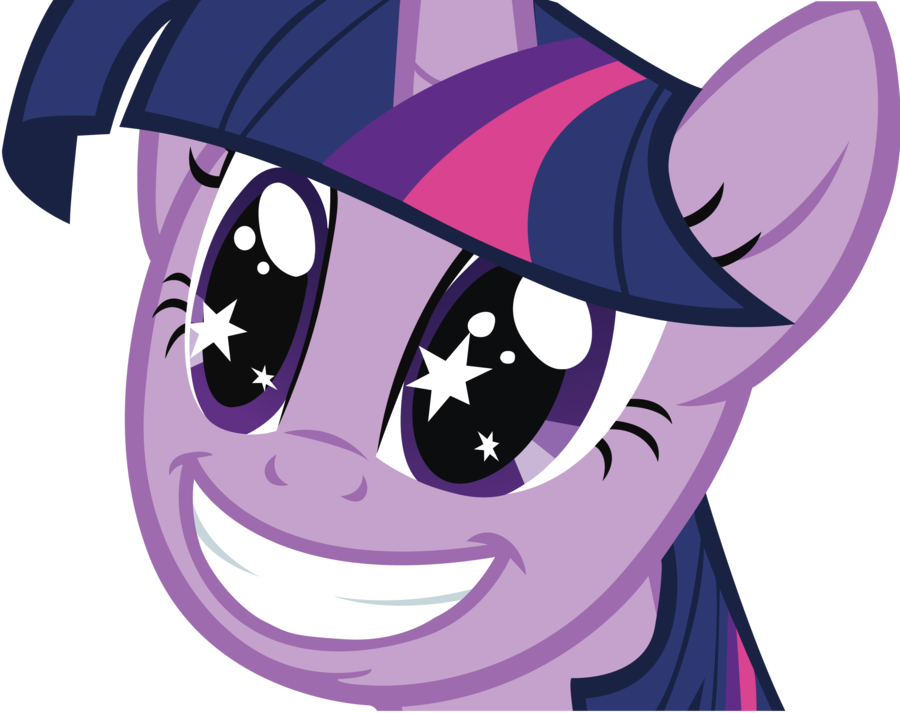 Excited Purple Cartoon Pony