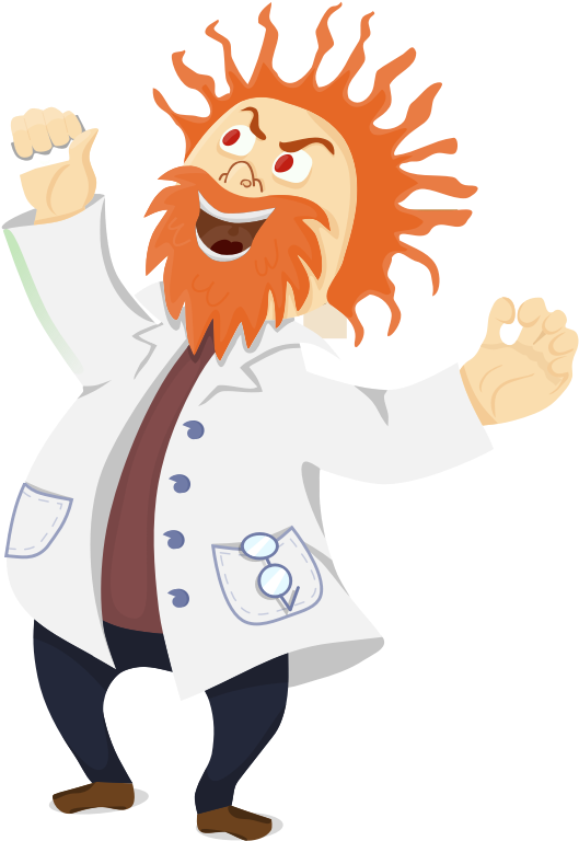 Excited Scientist Cartoon Character