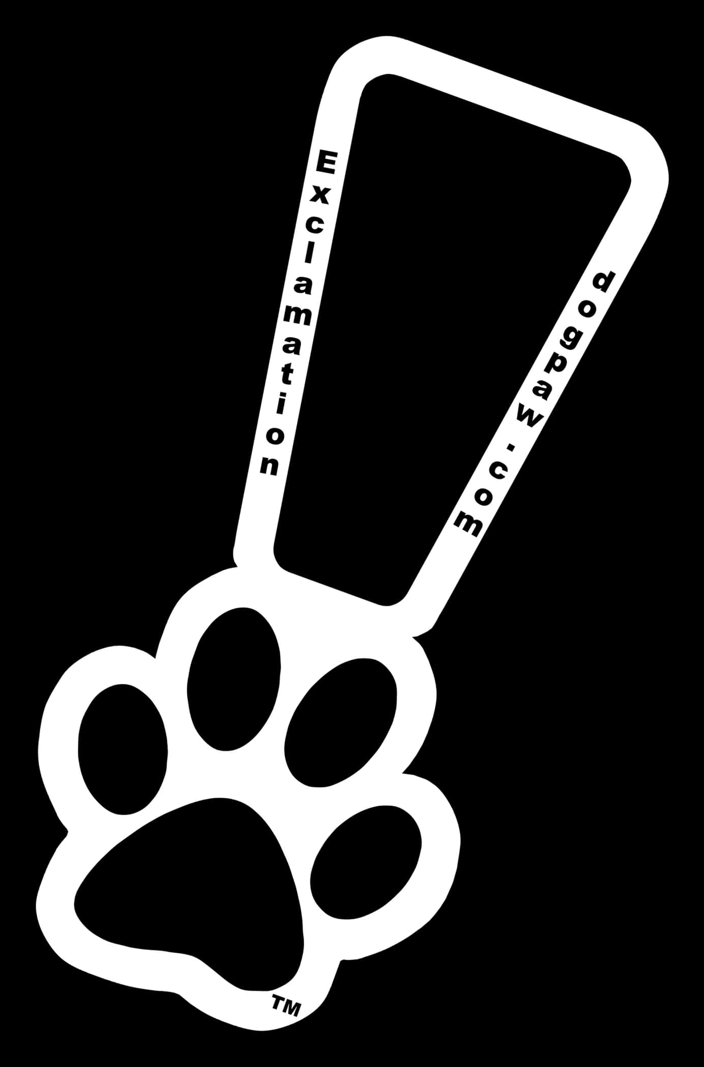 Exclamation Paw Graphic Blackand White
