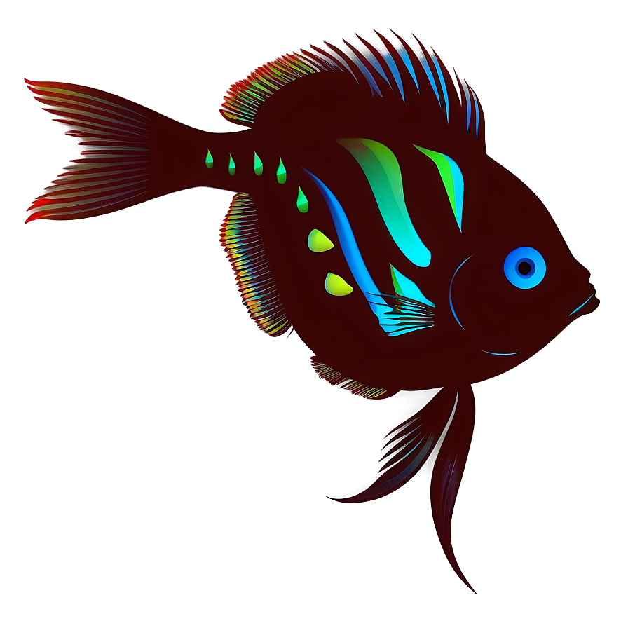 Exotic Fish Silhouette Png Cix