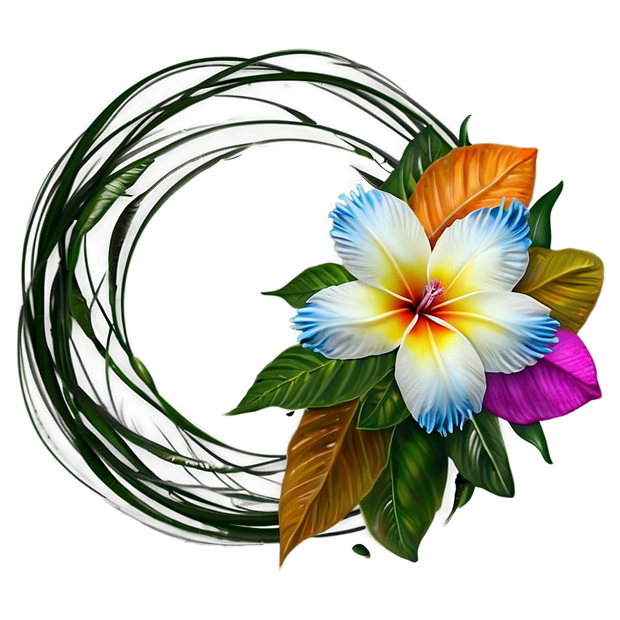 Exotic Flower Circle Png 06252024