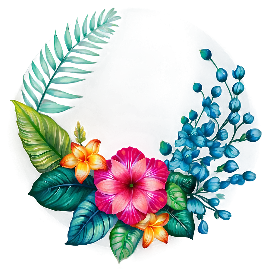 Exotic Flower Circle Png Fkb10