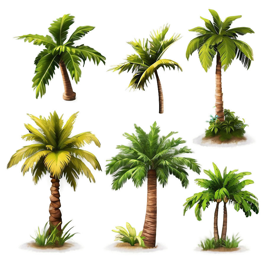 Exotic Island Palms Png 06112024