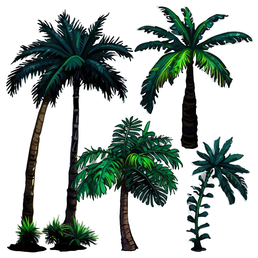 Exotic Island Palms Png Nqo71