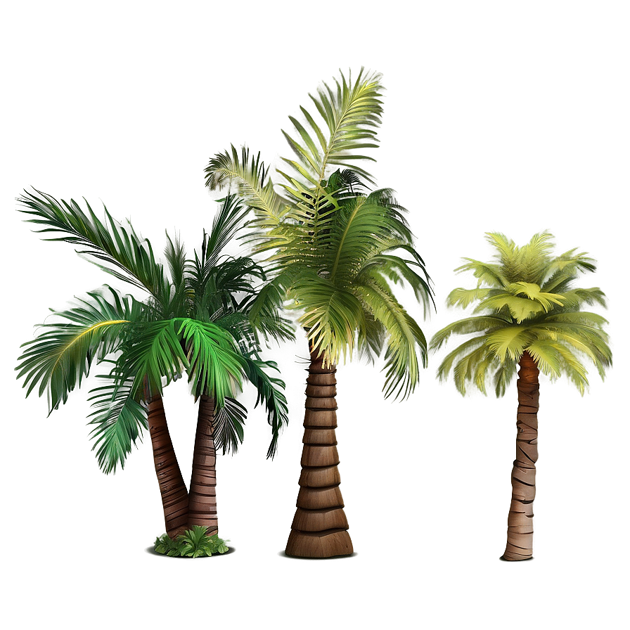 Exotic Island Palms Png Rra71