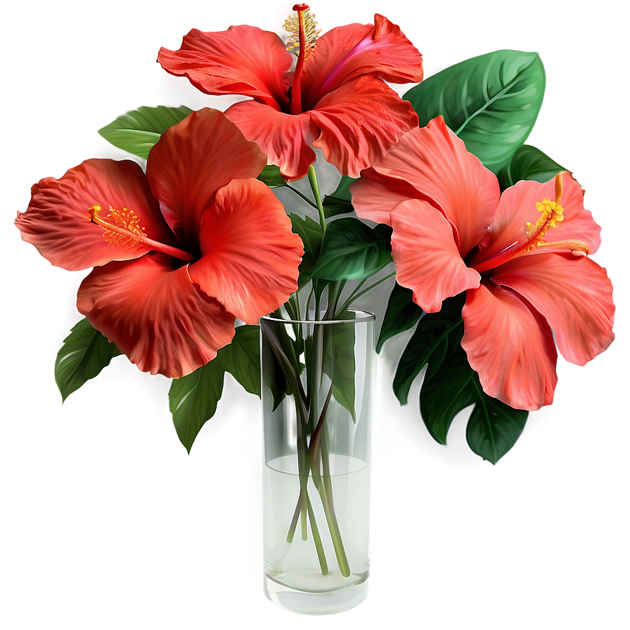 Exotic Red Hibiscus Flowers Png 06122024