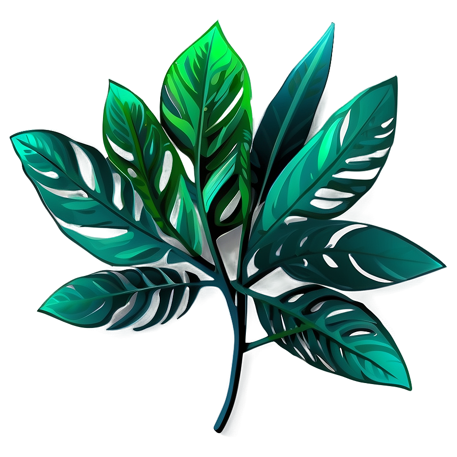 Exotic Tropical Leaf Design Png Lpy