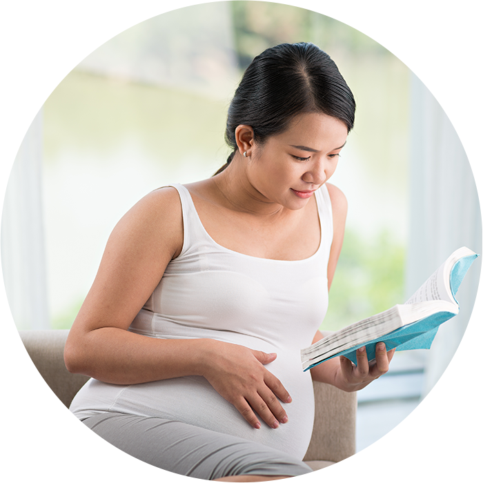 Expectant Mother Reading Book