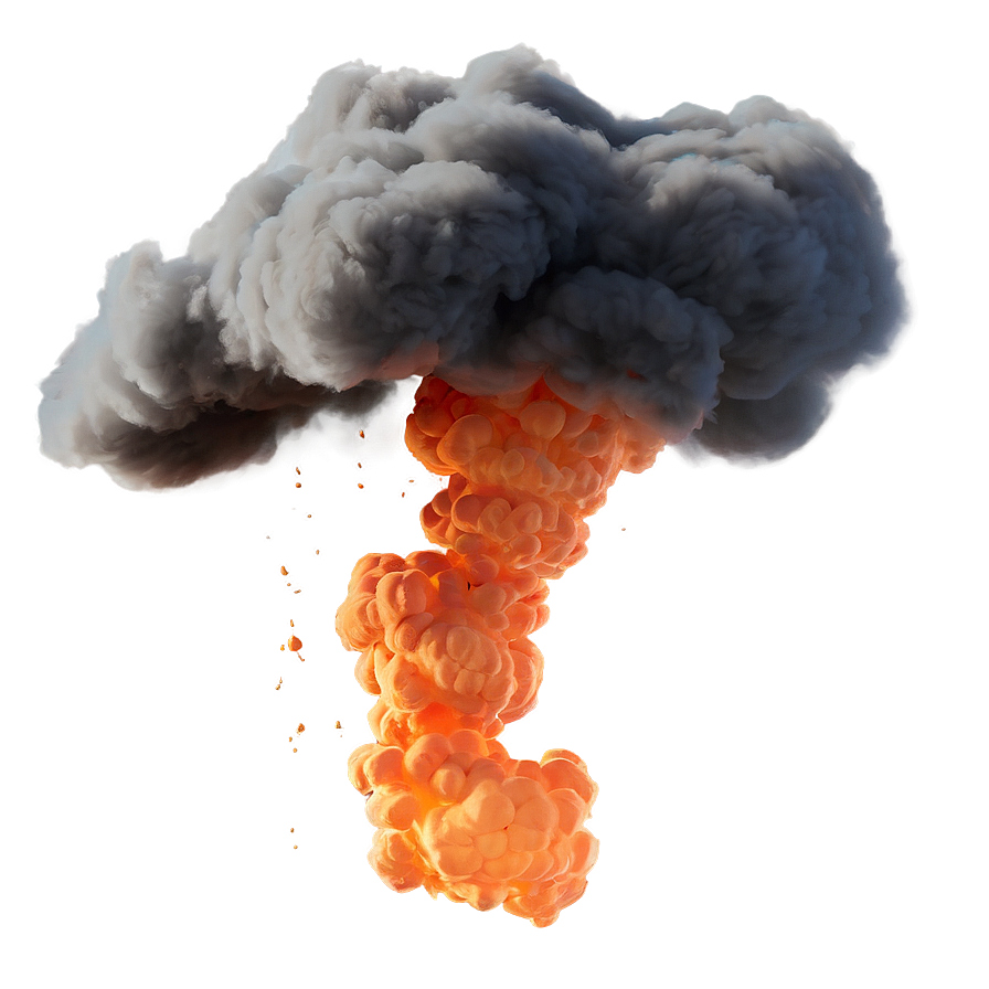 Explosive Orange Smoke Detail Png Kqd71