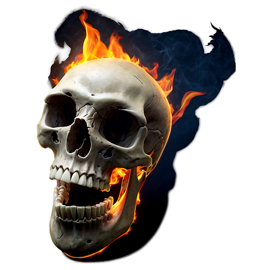 Explosive Skull Flame Png 06252024