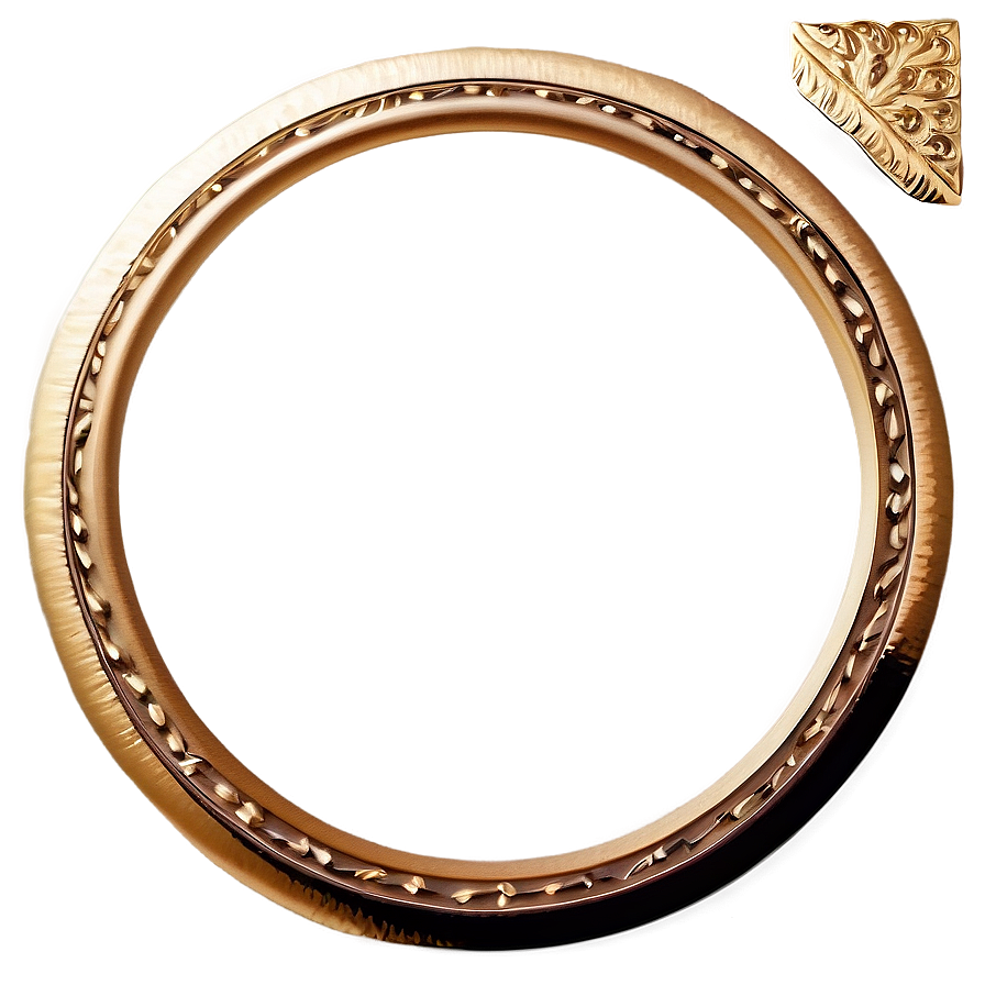 Exquisite Gold Circle Border Png 06262024