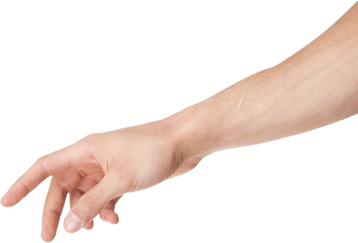 Extended Human Arm Transparent Background