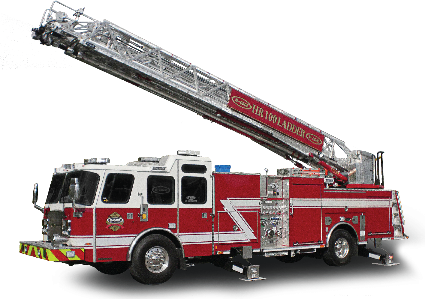 Extended Ladder Fire Truck Isolated