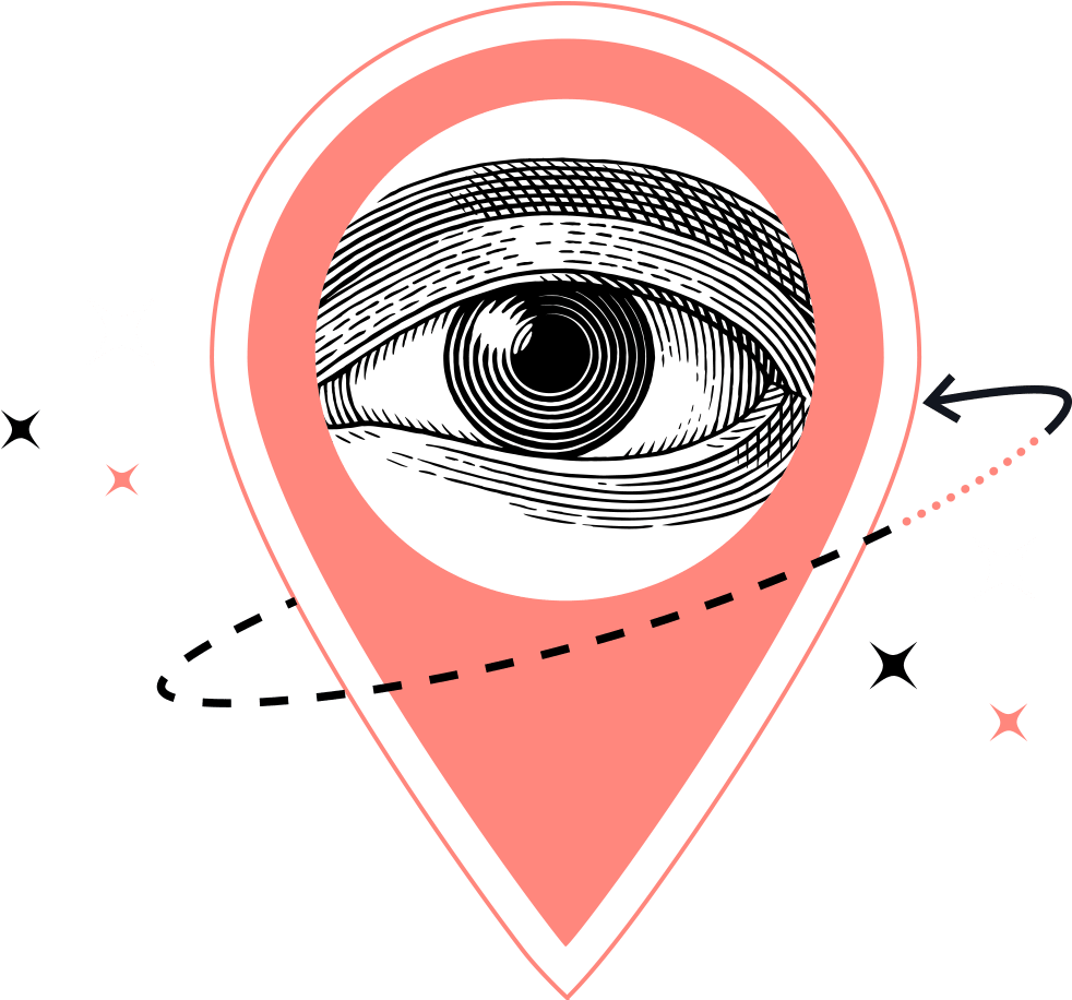 Eye In Location Pin Graphic