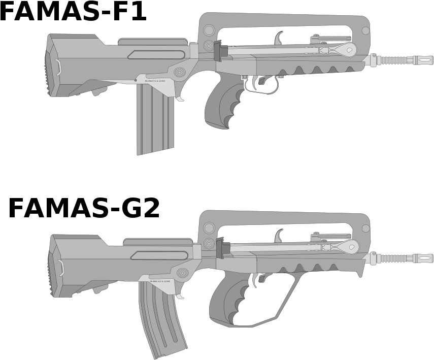 F A M A S F1vs F A M A S G2 Rifle Comparison