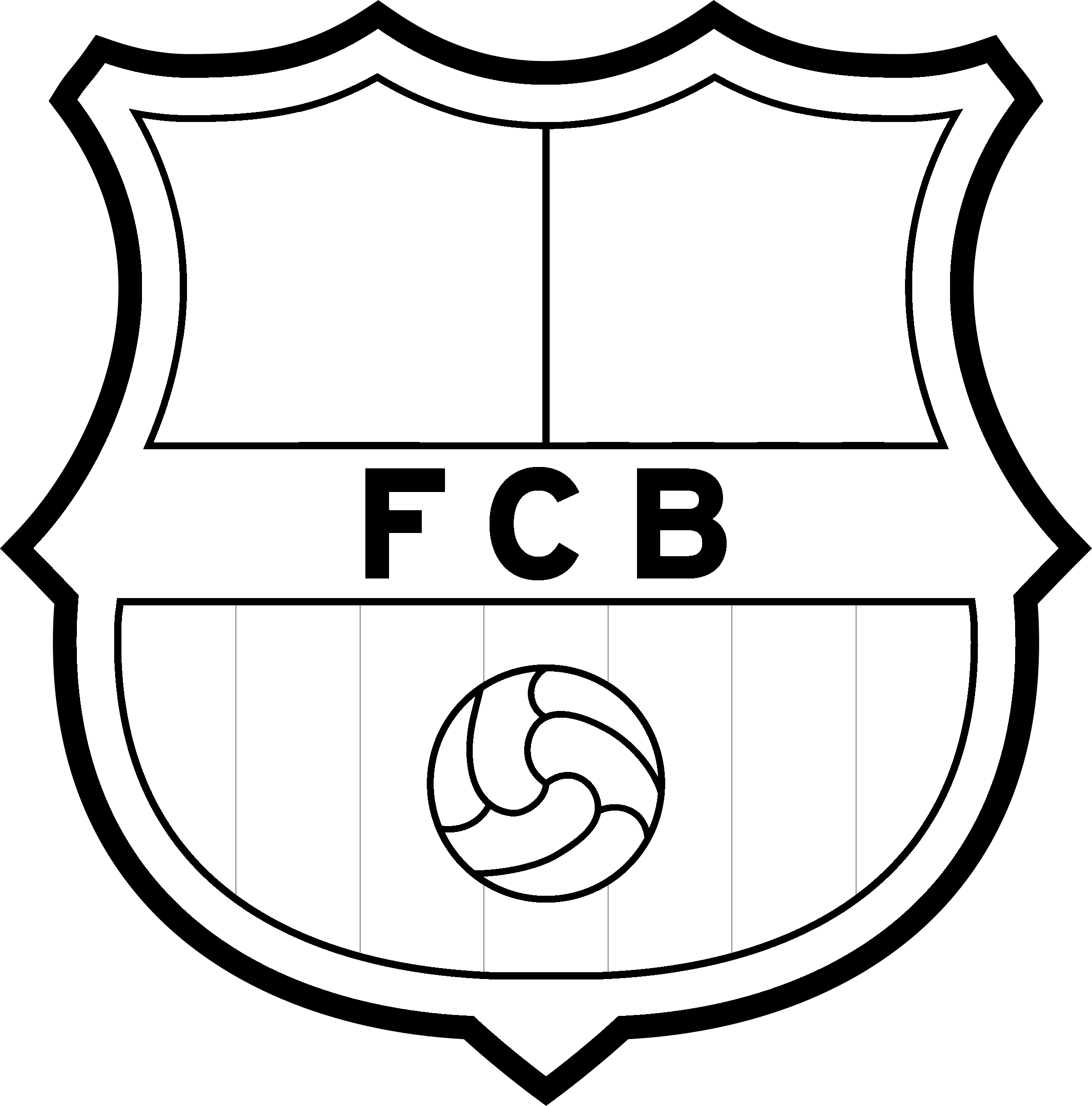F C Barcelona Logo Outline