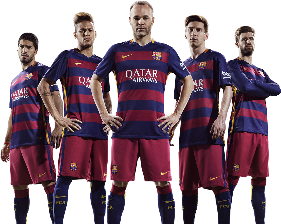 F C Barcelona Players Team Pose