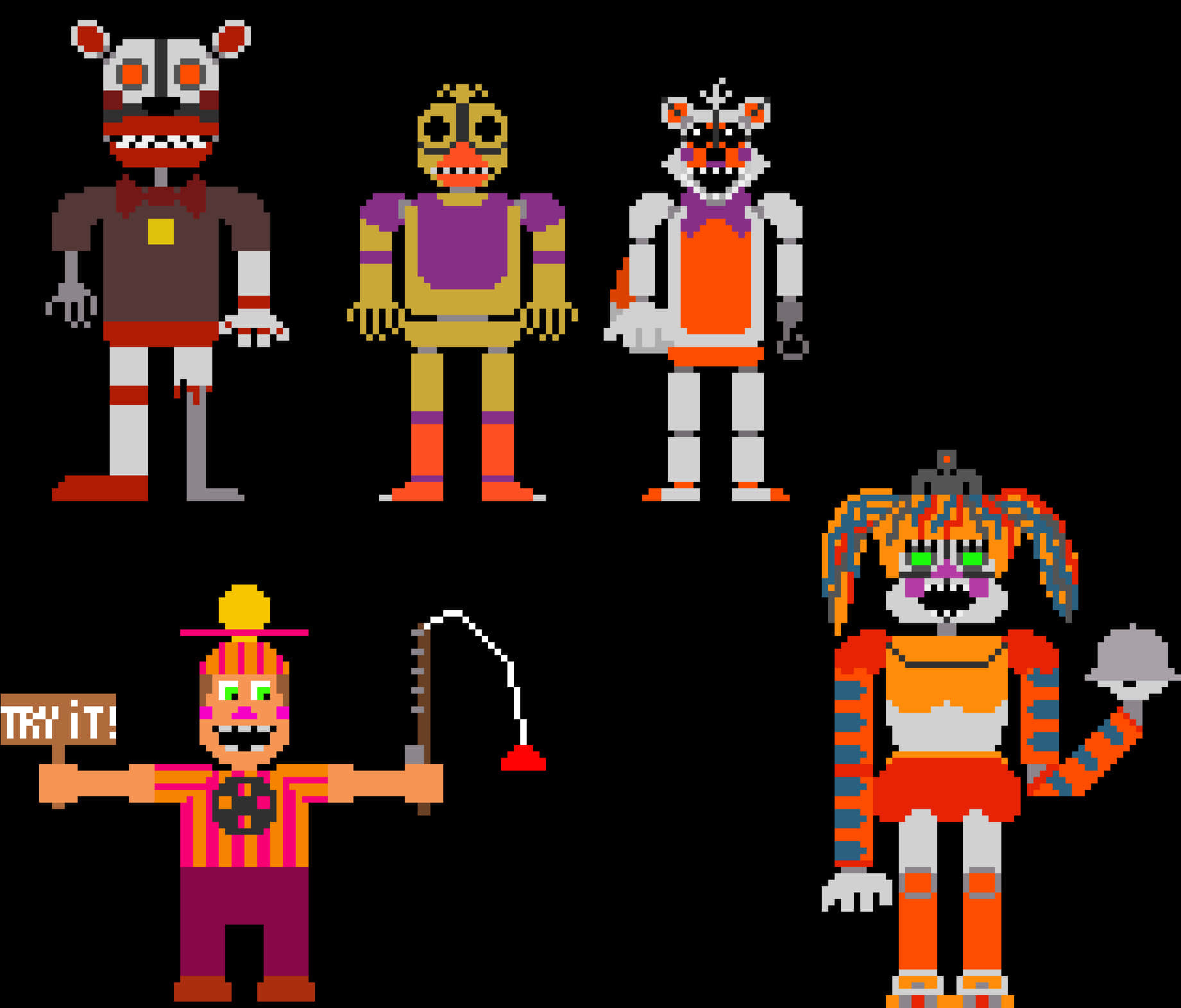 F N A F_ Pixel_ Art_ Characters